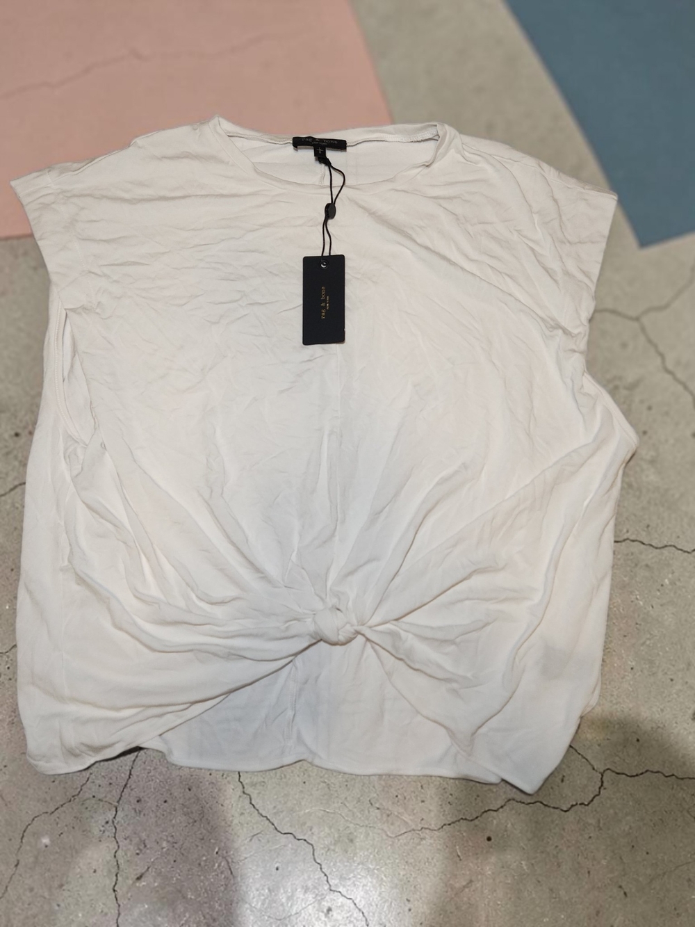 rag & bone Mardina Drape Front Knotted Shirt - Size S